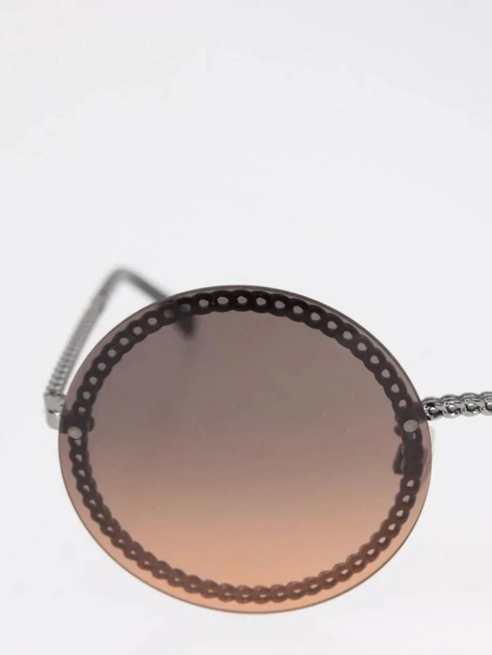 CHANEL Chain Sunglasses metal Brown CC Auth 165927SM